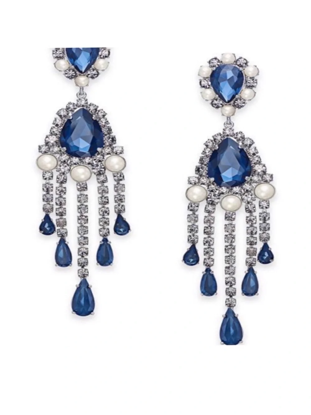New Kate Spade New York Blue Chandelier Drop Stud Earrings
